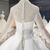 HW358 Real Pictures Simple White High Neck Pearls Wedding Dress