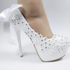 BS151 Lace Bridal shoes with big bow