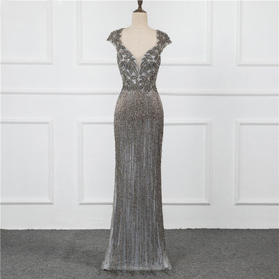 LG196 Luxury V-Neck Beading Tassel Pageant Gowns