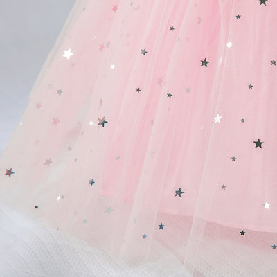 FG403 : Sequined Stars Princess Girl Dresses ( 4 Colors )