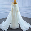 HW363 Real picture Full handmade pearl beaded Wedding dress with overskirt