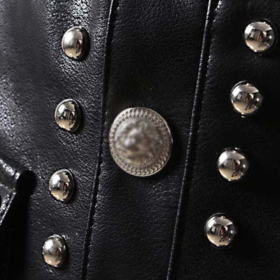 CK62 Punk style High waist leather skirts (2 Colors).