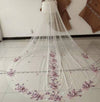 BV185 Wedding Veil with Color Appliques
