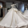HW399 Real picture Luxurious Boat Neck beading Satin Wedding Gowns