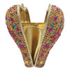 Cb274 Multicoloured Crown Shape Crystal Clutch Purses
