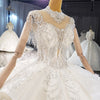 HW325 Real Pictures High neck short sleeves beaded Wedding Gowns