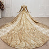 CG211 Real Pictures Luxurious Gold sequin Bridal Gowns