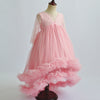 FG203 Ruffle Flower Girls Dresses(White/Pink)