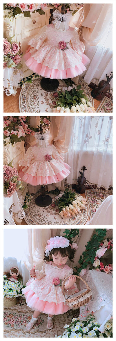 FG268 Lolita Pink Lace Girl Dress