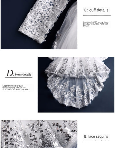 FG376 white Lace flower girl dresses
