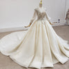 HW177 Luxurious Lantern Sleeves Appliques Sequined Wedding Gowns