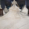 HW189 Luxury Jewel Neckline sequin Wedding gowns