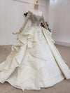 HW176 Luxury Crystal Beading Sequined Wedding Gown