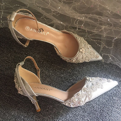 BS122 Custom colors diamond sequin Bridal shoes