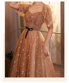 BH281 Elegant Champagne sequin Homecoming Dress