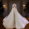 HW333 Pearl beaded Mermaid Wedding Dress with Detachable Train