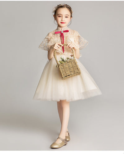 FG327 : 3 Styles Champagne Tulle First communion dress