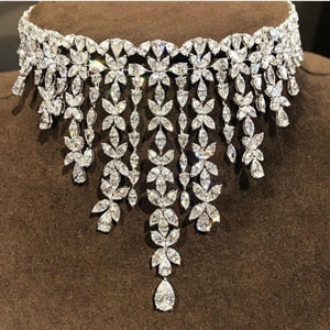 BJ445 Bridal Diamond necklace +ring