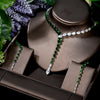 BJ485 : 3pcs Luxury Green diamond Bridal Jewelry sets