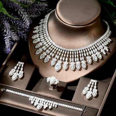 BJ459 : 5pcs  Luxury Wedding Jewelry Sets