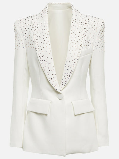 TJ180 Fashion Rhinestone white Blazer for Women (S-XXL)