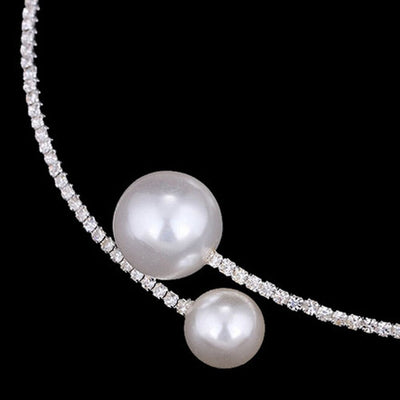 BJ372 Simple Simulated Pearl Bridal Jewelry sets (Necklace +Bracelet)