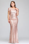 PP89 Plus size Rose Gold Sequin Evening Gowns
