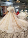 HW45 Handmade new design Ostrich feather shiny wedding gowns