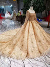 CG210 Real picture Golden beading wedding gown