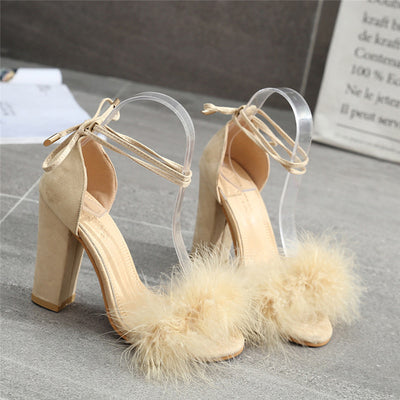 BS125 Feathers Bridal heels ( 3 Colors)