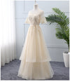 BH171 : 4 styles Champagne Long Bridesmaid Dresses