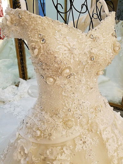 HW56 Luxury sweetheart beaded rhinestone wedding dresses