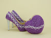 BS264 Luxurious full Purple Pearl Party shoes + matching Clutch bag