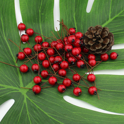 DIY23 : 50 pcs/lot Artificial Red Berries for Wedding & Occasion Decor