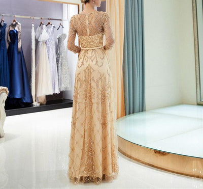 LG75 Luxurious Crystal Sequins Beaded  Prom Gowns(3 Colors)