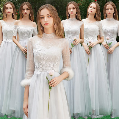 BH115 Elegant 6 styles of Gray Bridesmaid dresses