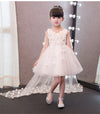 FG139 Luxury flower girl dress with mesh long cape