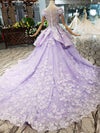 CG67-1 Luxury Grey with 3d flowers beaded Evening Gowns