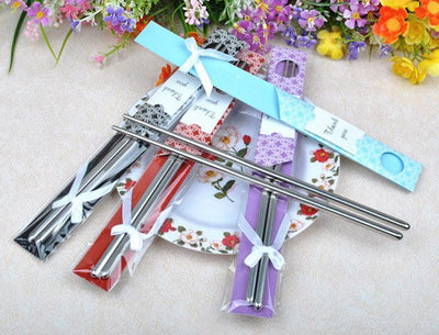 DIY227 : 200 pairs/lot stainless steel chopstick wedding gift for guests