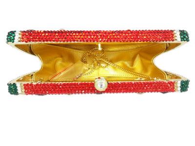 CB32 Watermelon shape crystal Bridal Clutch Bag