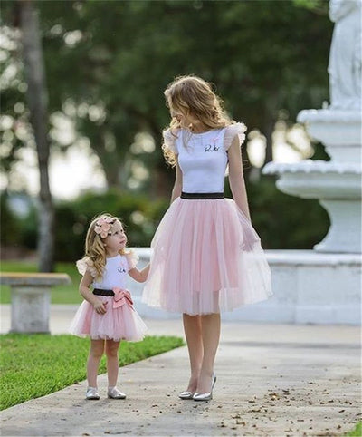 MM01 Set T-shirt+tutu Skirt mother & daughter Matching