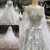 CG148 Floral beaded Wedding gown with shawl(Grey/White)