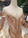 CG212 Real picture Gold sequin fringe mermaid wedding dress