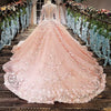 CG149 Floral long sleeves Bridal Gowns (Pink/White)