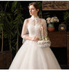 CW220 Cheap Vintage High 3/4 Sleeves Wedding Dress