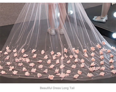 FG139 Luxury flower girl dress with mesh long cape