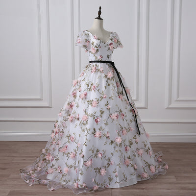 CG190 Real Pictures 3D Floral Wedding Gown