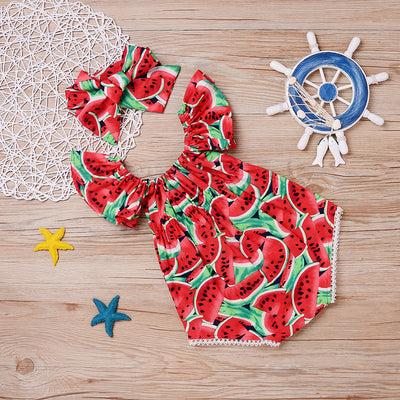 2pcs Watermelon toddler Rompers
