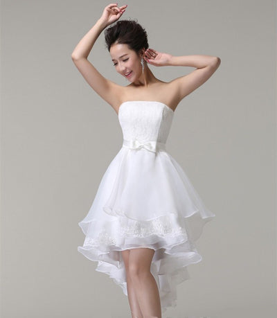 SS33 cheap High Low Lace Up Wedding dress