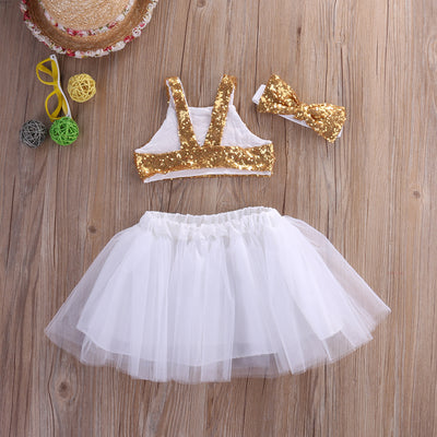 FG233 : 3pcs Sequins Toddler Baby Girl Outfit set